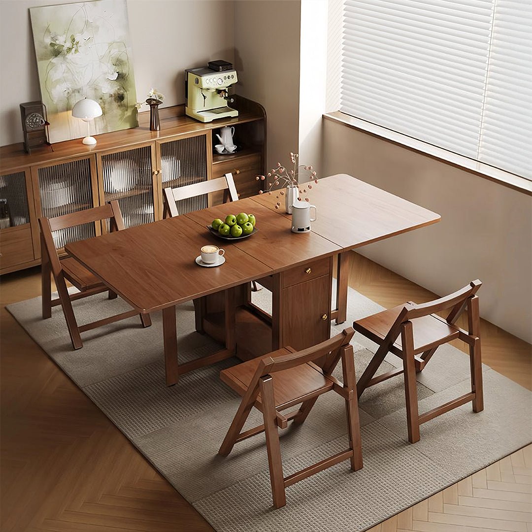 Salgado Folding Dining Table With Storage, Solid Wood - Joe’s Haven