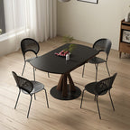 Caruso Round Folding Dining Table, Sintered Stone, Black - Joe’s Haven