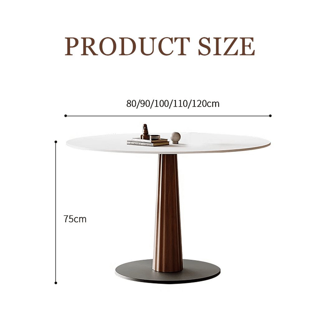 Anderson Small Round Dining Table, Sintered Stone & Solid Wood - Joe’s Haven