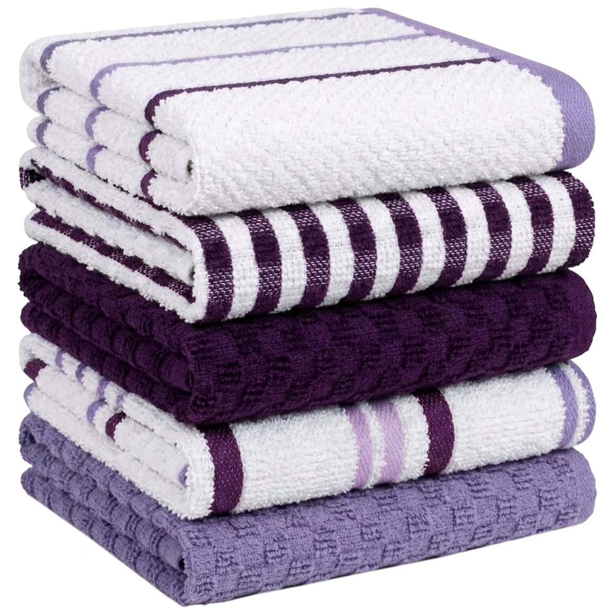 OLIVIA ROCCO 5 Pack Cotton Terry Kitchen Towels 45x65cm Super Absorbent Quick Drying - Joe’s Haven