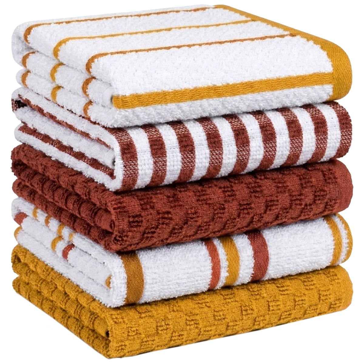 OLIVIA ROCCO 5 Pack Cotton Terry Kitchen Towels 45x65cm Super Absorbent Quick Drying - Joe’s Haven