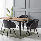 Vittorio Rocco LUX 5PCs Dining Set includes an Oak Dining Table and Set of 4 Dining Chairs - Joe’s Haven