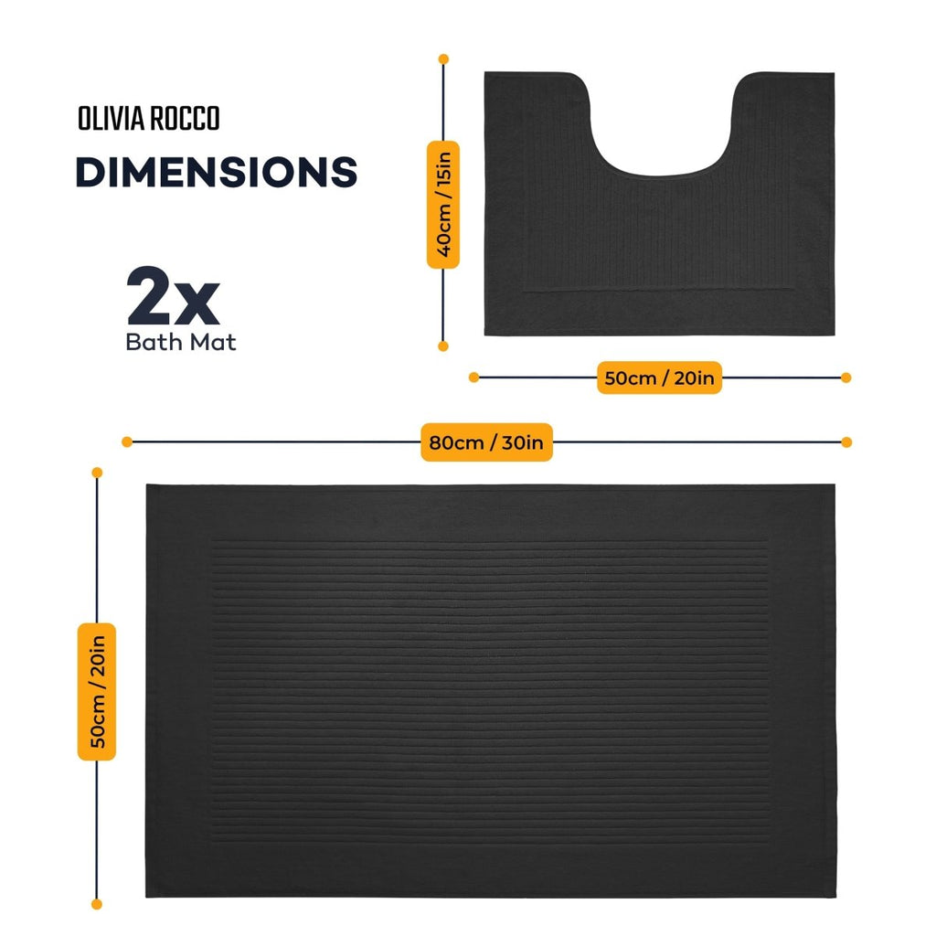 2 Piece Monaco Non Slip Bath Mat and Pedestal Set - Joe’s Haven