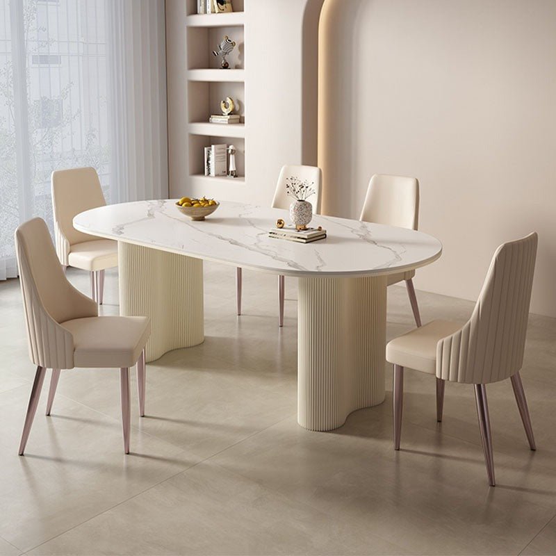 Peru Oval Dining Table, White - Joe’s Haven