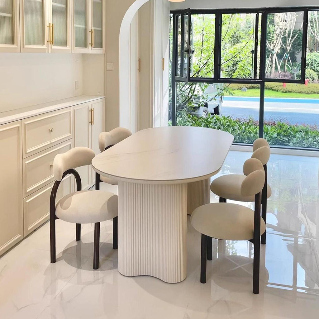 Peru Oval Dining Table, White - Joe’s Haven