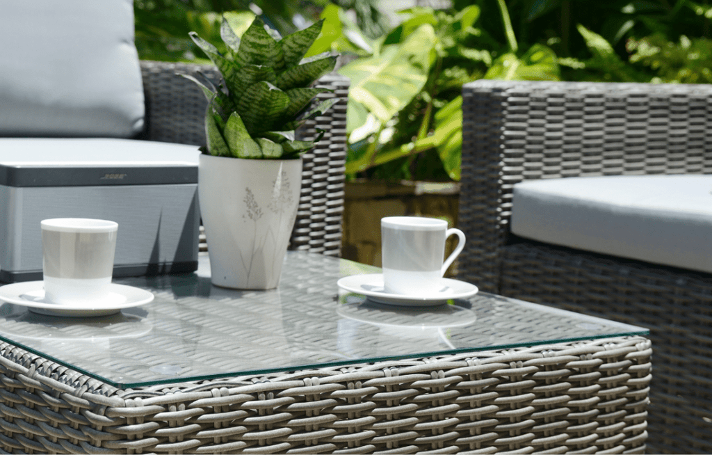 Marbella Grey 5 Seater Chaise Garden Sofa Set, Cover and Cushion Box Bundle - Joe’s Haven