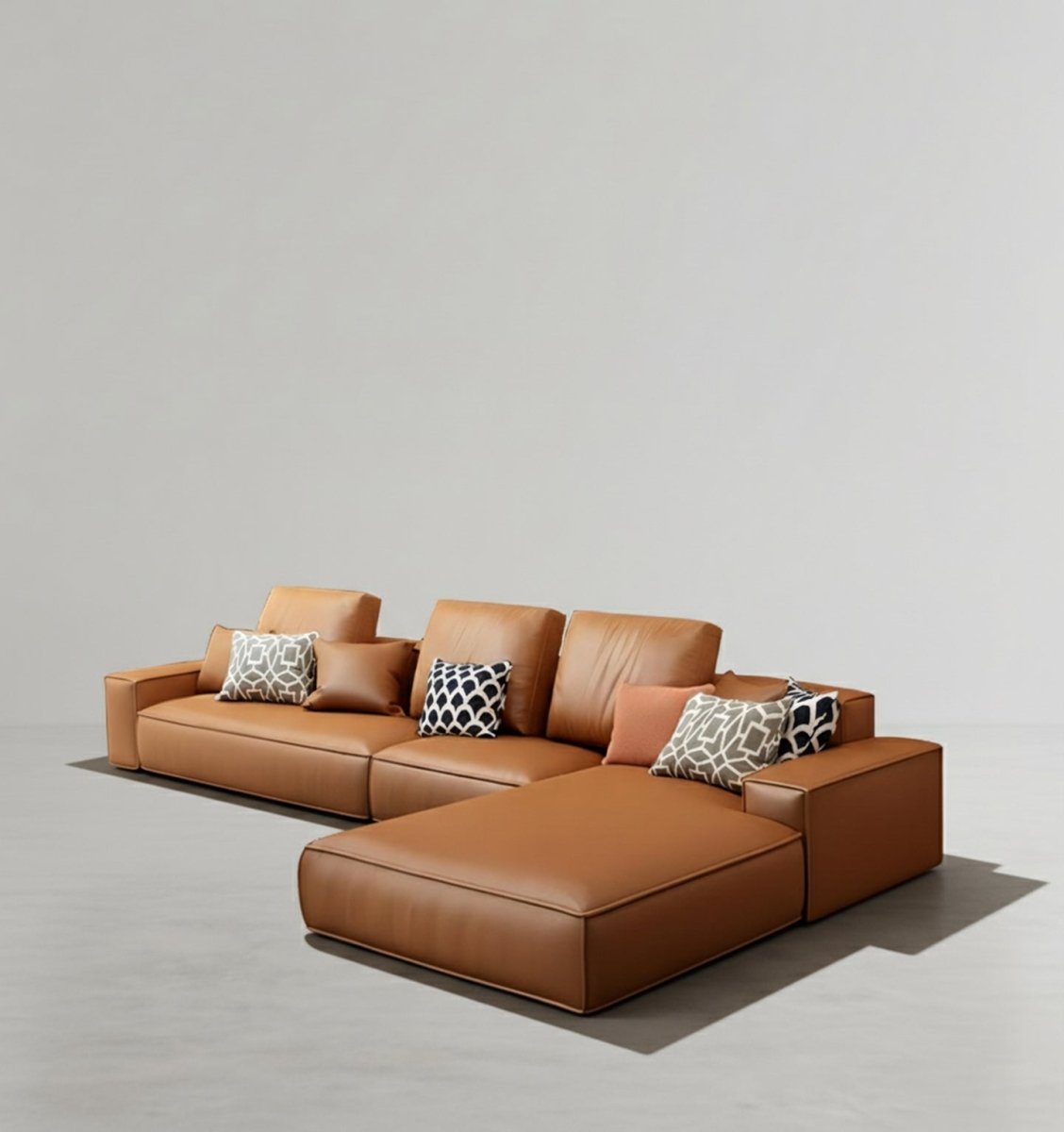 Nevaeh Three Seater Corner Sofa, Leathaire - Joe’s Haven