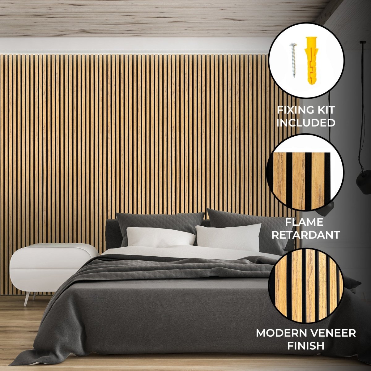 Acoustic Slat Wall Panel - Oak - Joe’s Haven