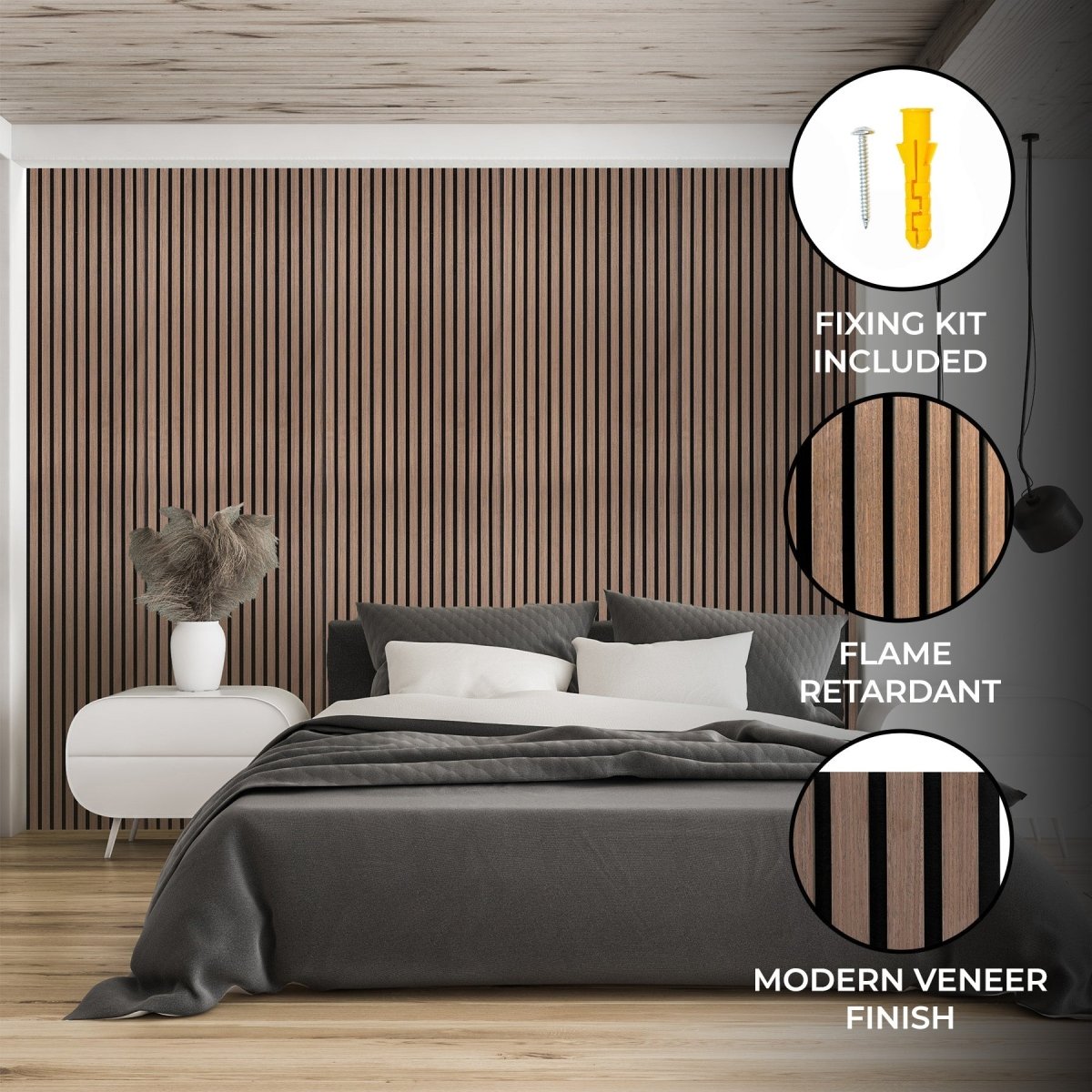 Acoustic Slat Wall Panel - Dark Walnut - Joe’s Haven