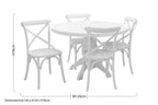 Vermont White Wash Round Dining Table with 4 Chairs Set - Joe’s Haven
