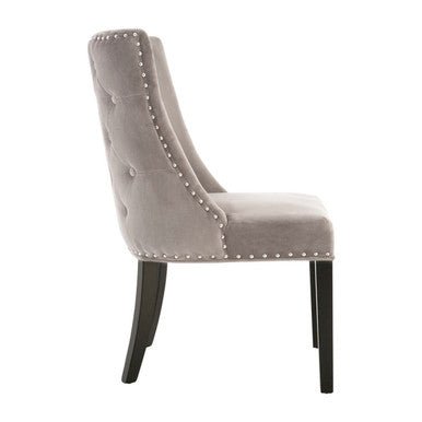 Regents Park Grey Velvet With Tufted Back Dining Chair - Joe’s Haven