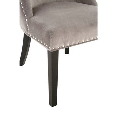 Regents Park Grey Velvet With Tufted Back Dining Chair - Joe’s Haven