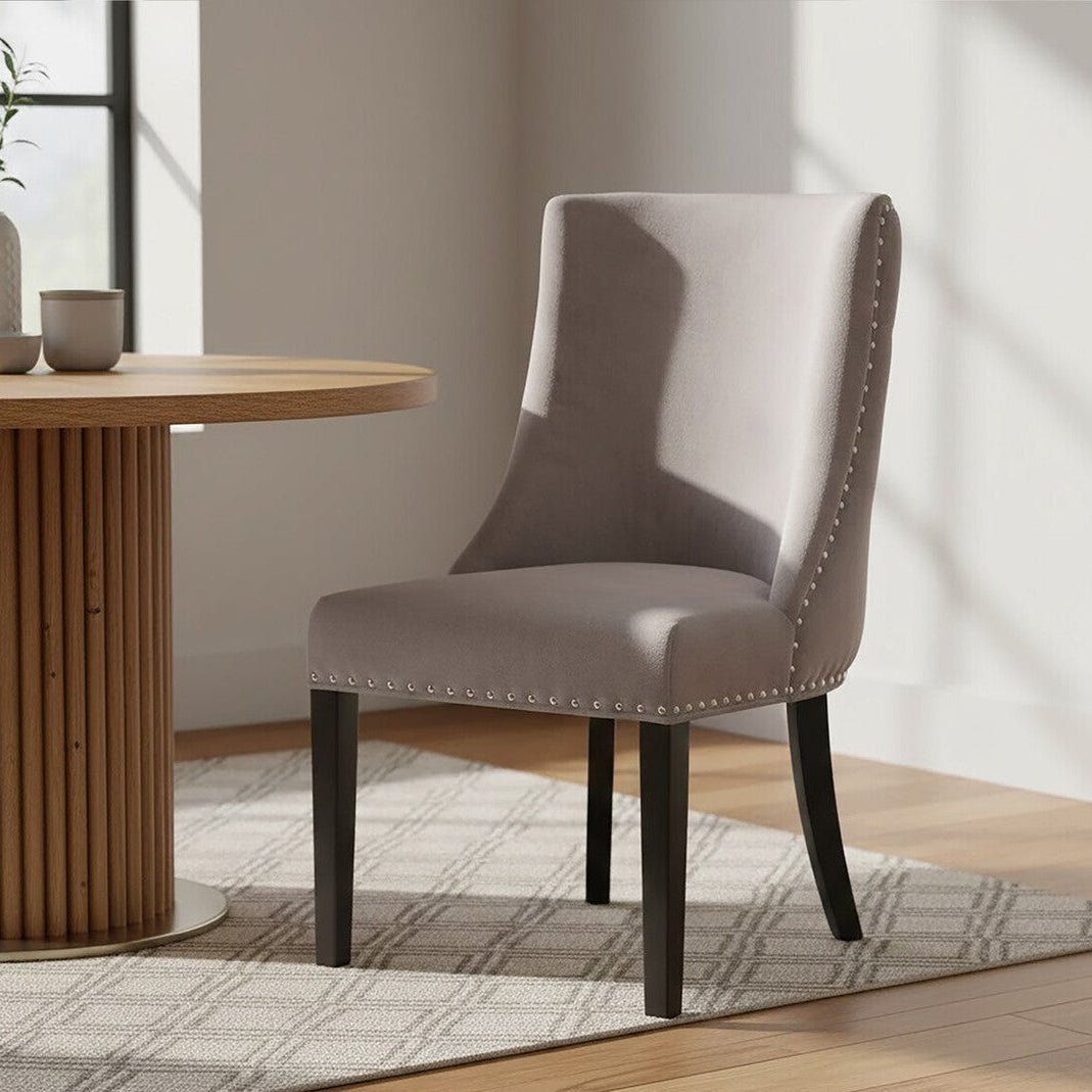 Regents Park Grey Velvet With Tufted Back Dining Chair - Joe’s Haven