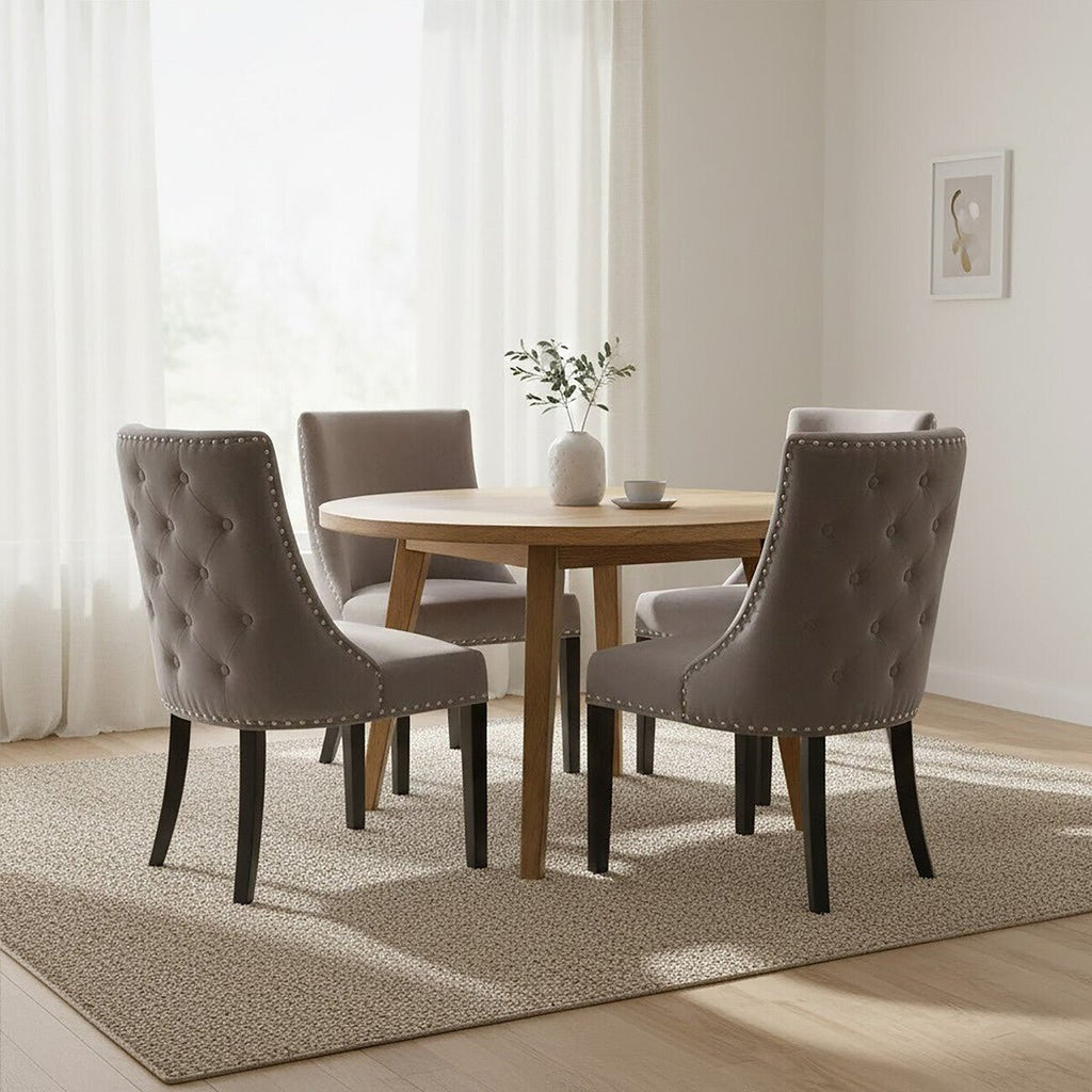 Regents Park Grey Velvet With Tufted Back Dining Chair - Joe’s Haven
