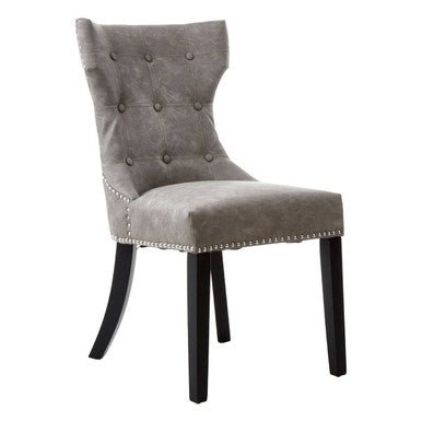 Daxton Grey Leather Effect Dining Chair - Joe’s Haven