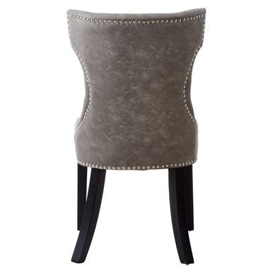 Daxton Grey Leather Effect Dining Chair - Joe’s Haven