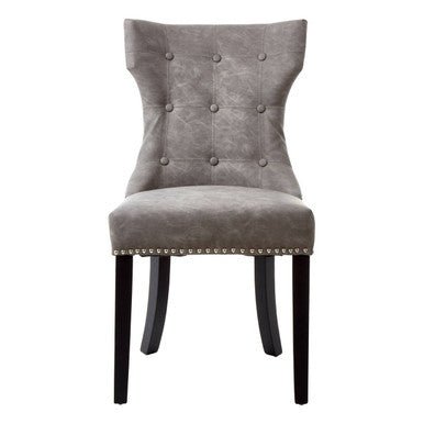 Daxton Grey Leather Effect Dining Chair - Joe’s Haven