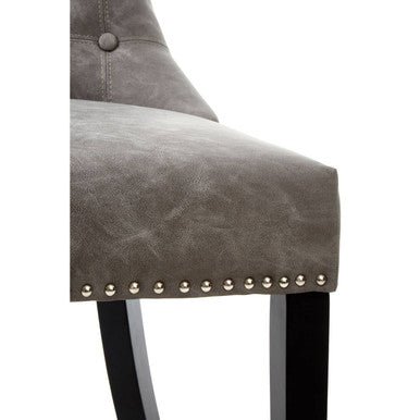 Daxton Grey Leather Effect Dining Chair - Joe’s Haven