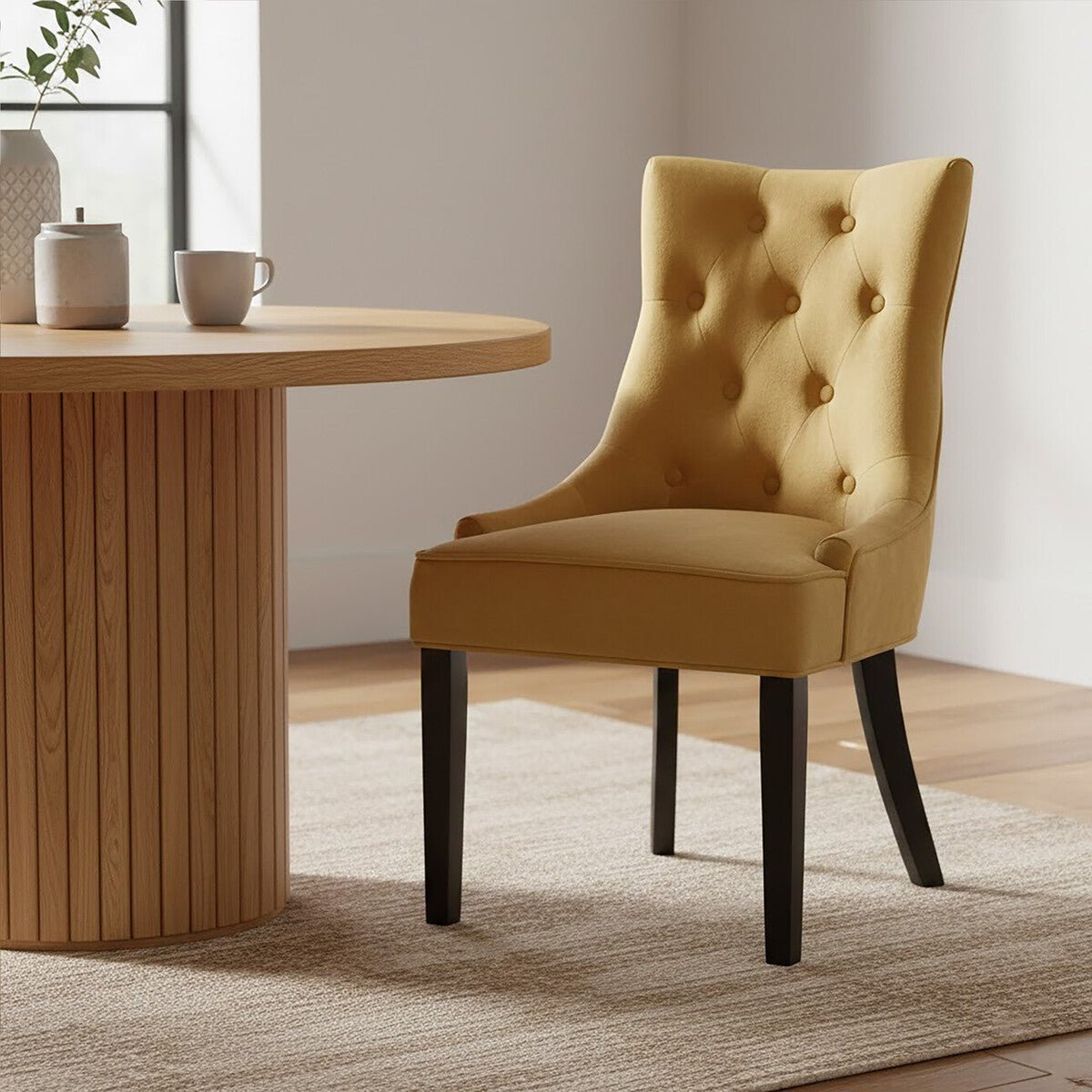 Daxton Ochre Velvet Dining Chair - Joe’s Haven