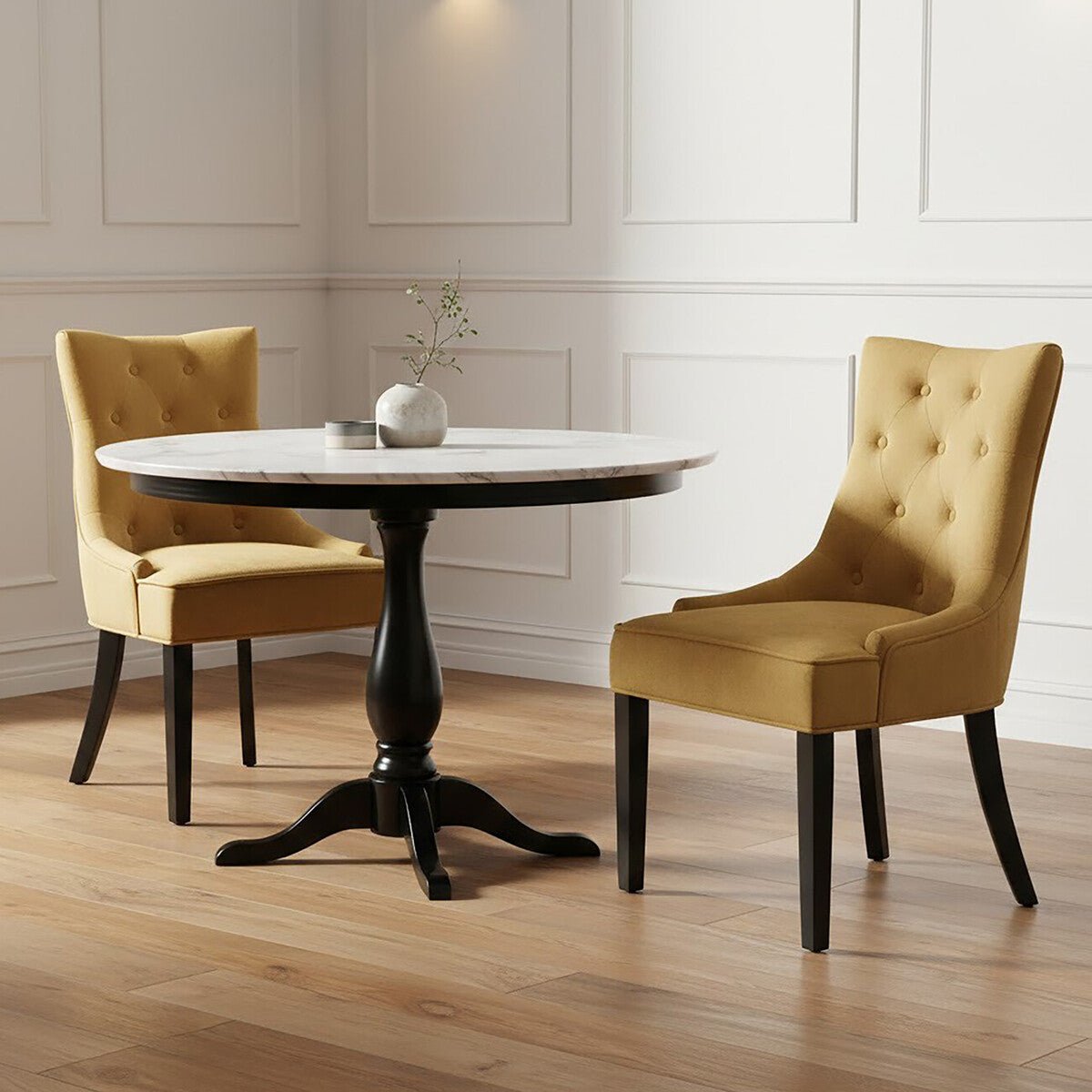 Daxton Ochre Velvet Dining Chair - Joe’s Haven