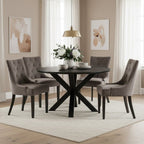 Daxton Storm Grey Velvet Dining Chair - Joe’s Haven