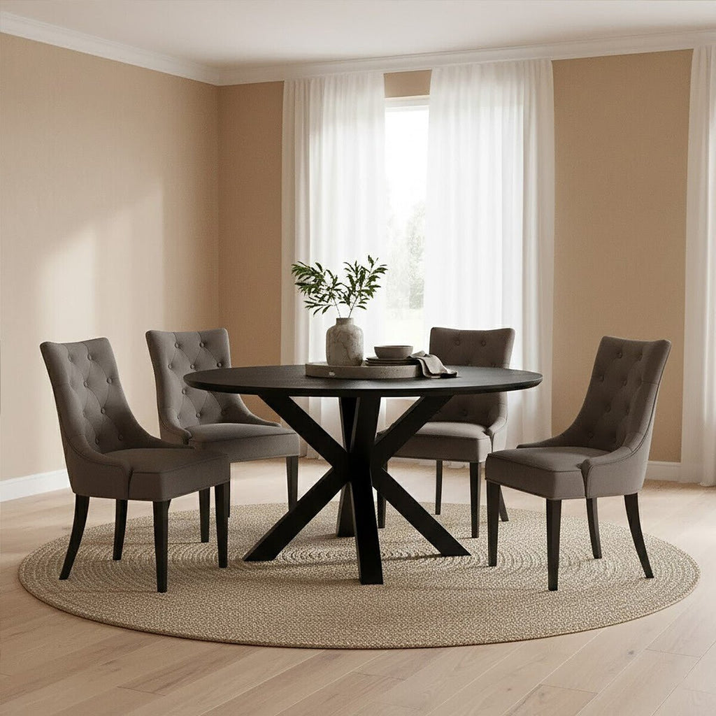 Daxton Storm Grey Velvet Dining Chair - Joe’s Haven