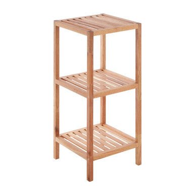 Salon 3 Tier Walnut Wood Bathroom Shelf Unit - Joe’s Haven