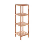 ARLA 4 Tier Walnut Wood Bathroom Shelf Unit - Joe’s Haven