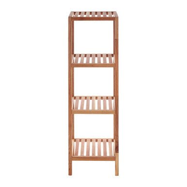 ARLA 4 Tier Walnut Wood Bathroom Shelf Unit - Joe’s Haven