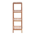 ARLA 4 Tier Walnut Wood Bathroom Shelf Unit - Joe’s Haven