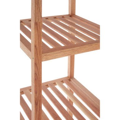 ARLA 4 Tier Walnut Wood Bathroom Shelf Unit - Joe’s Haven