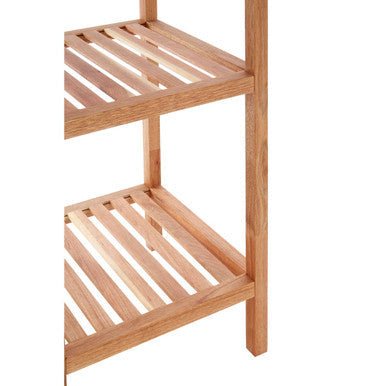 ARLA 4 Tier Walnut Wood Bathroom Shelf Unit - Joe’s Haven