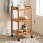 ARLA 3 Tier Walnut Wood Bathroom Trolley - Joe’s Haven