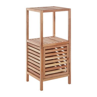 ARLA Two Tier Walnut Wood Bathroom Shelf Unit - Joe’s Haven