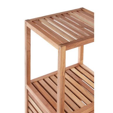ARLA Two Tier Walnut Wood Bathroom Shelf Unit - Joe’s Haven