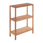 Arla 3 Tier Walnut Wood Bathroom Shelf Unit - Joe’s Haven
