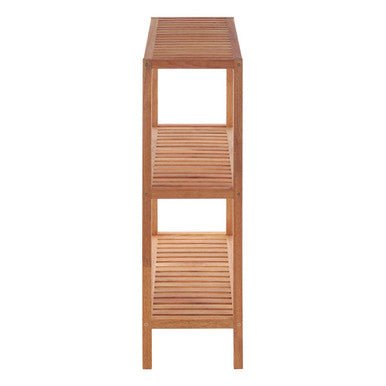 Arla 3 Tier Walnut Wood Bathroom Shelf Unit - Joe’s Haven