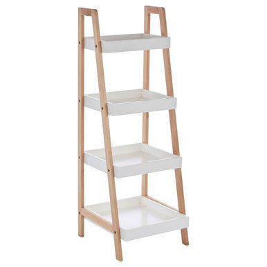 ARLA Four Tier Birch Wood Bathroom Shelf Unit - Joe’s Haven