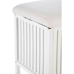 Salon White Bathroom Storage Stool with padded seat - Joe’s Haven
