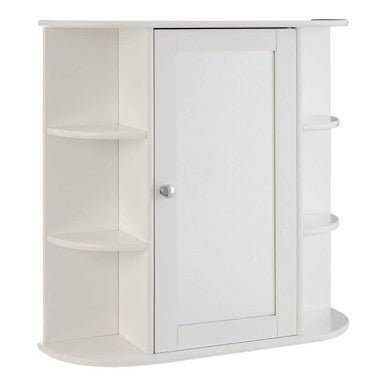 Portland Seven Shelf Mirrored Door Bathroom Cabinet - Joe’s Haven