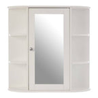 Portland Seven Shelf Mirrored Door Bathroom Cabinet - Joe’s Haven