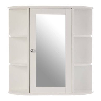 Portland Seven Shelf Mirrored Door Bathroom Cabinet - Joe’s Haven