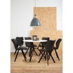 White Round Marble Effect Top and Grey Meta Frame Dining Table with Grey 6 Chairs Set, Weston - Joe’s Haven