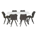 Weston Marble Effect Dining Table With 6 Chairs Set - Joe’s Haven