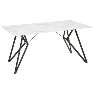 Weston Marble Effect Dining Table With 6 Chairs Set - Joe’s Haven