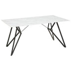 Weston Marble Effect Dining Table With 6 Chairs Set - Joe’s Haven