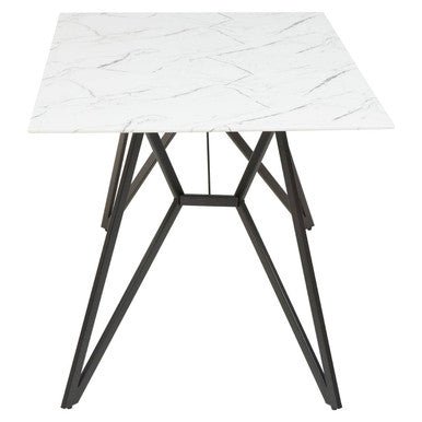 Weston Marble Effect Dining Table With 6 Chairs Set - Joe’s Haven