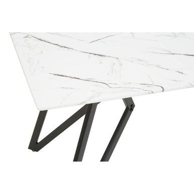 Weston Marble Effect Dining Table With 6 Chairs Set - Joe’s Haven