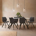 Weston Marble Effect Dining Table With 6 Chairs Set - Joe’s Haven