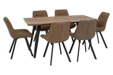Westford 7pc Rectangular Brown Dining Set - Joe’s Haven